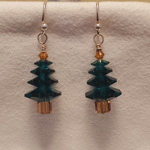 Swarovski Christmas tree earrings